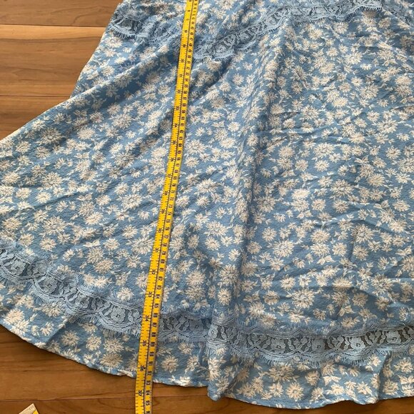 Arula 2X Light Blue Floral Dress Sleeveless Lace Mini Lined Sundress NWT - Picture 6 of 13